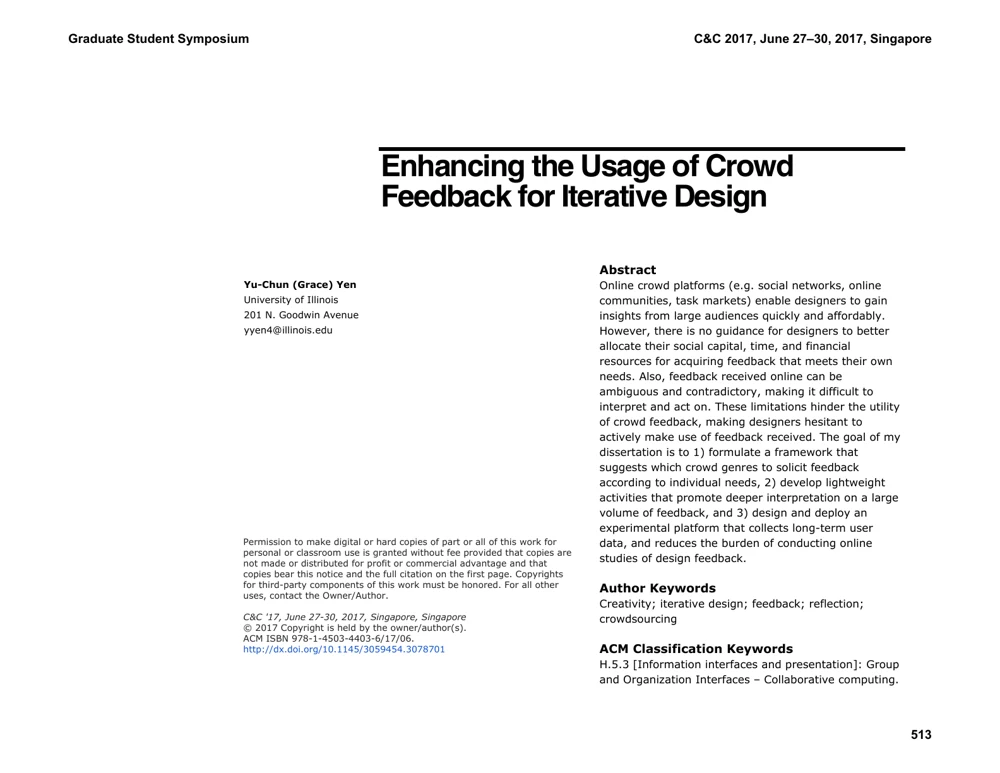 Publication thumbnail for Enhancing the Usage of Crowd Feedback for Iterative Design